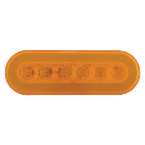 (2) " Halo " Amber 22 LED 6" Oval Trailer Truck Running Turn Signal Light Kits