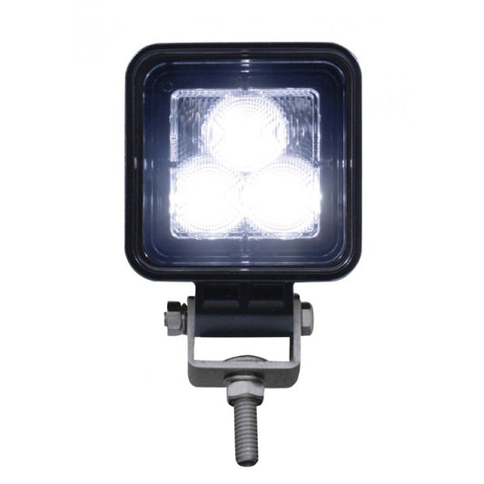 Compact Square White 3 LED High Power Utility Work Light  / 9 Watt / 12V - 36V