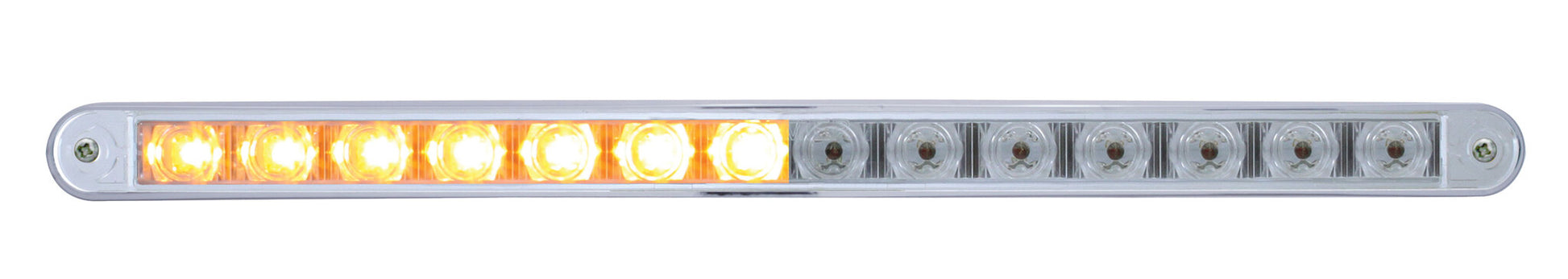 12" Amber 14 LED Strobe Safety Warning Flasher Light / Chrome Base / 6 Way Flash