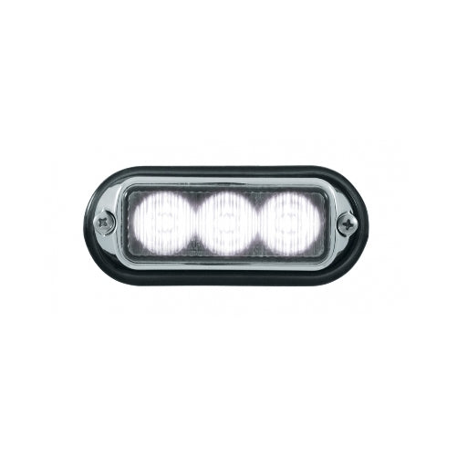 4" White High Power 3 LED Strobe Safety Warning Flasher Light / Chrome Base