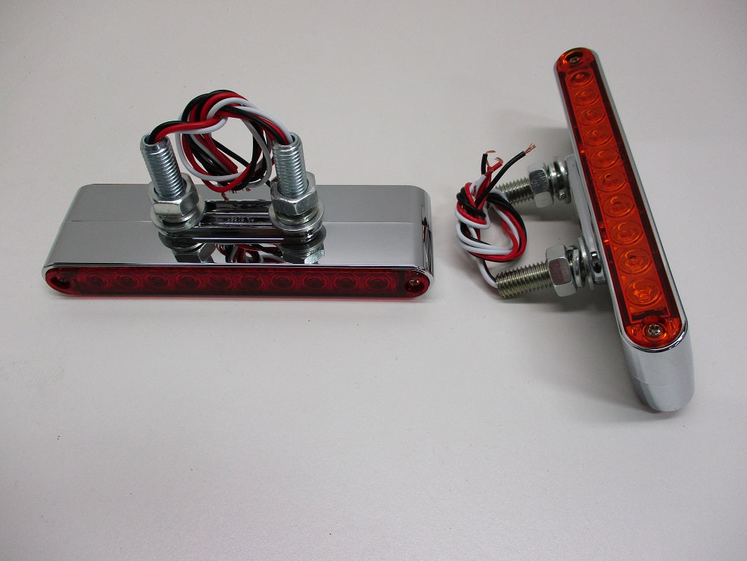 Pair of 6.5"L Red / Amber LED Combo Double Face Truck Semi Trailer Light Bars