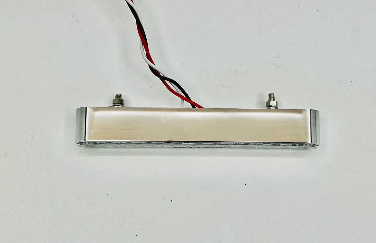 (1) 6.5" Red 10 LED Third HIgh Brake Light, Running, Turn. Chrome Base, Red Lens