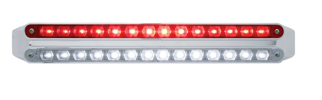 Dual 14 LED 12" Light Bars With Red & White LED's Red and Clear Lens.