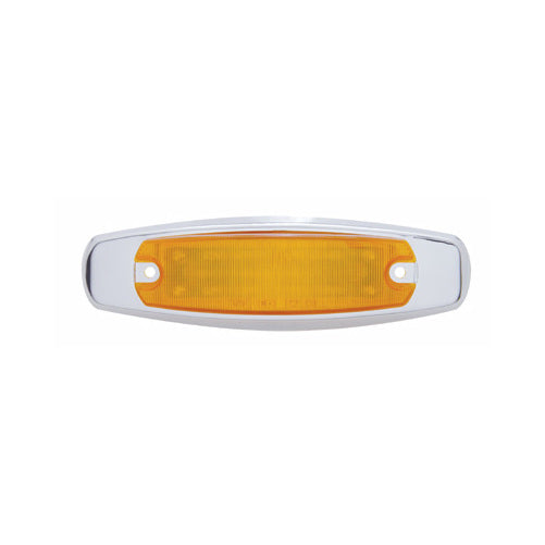 Amber 12 LED Truck Trailer Side Marker Clearance Light / Stainless Steel Bezel