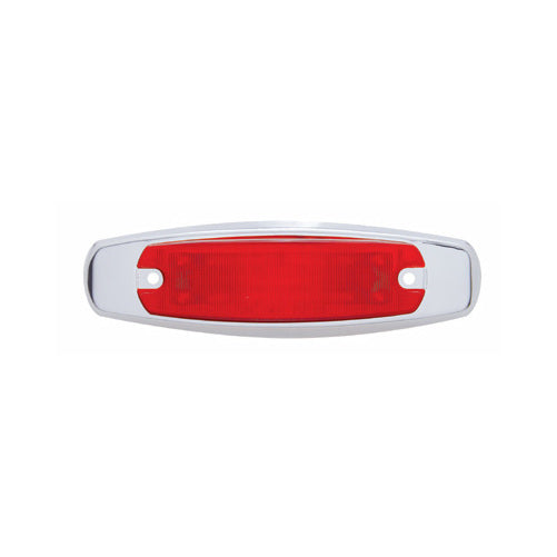 Red 12 LED Truck Trailer Side Marker Clearance Light / Stainless Steel Bezel