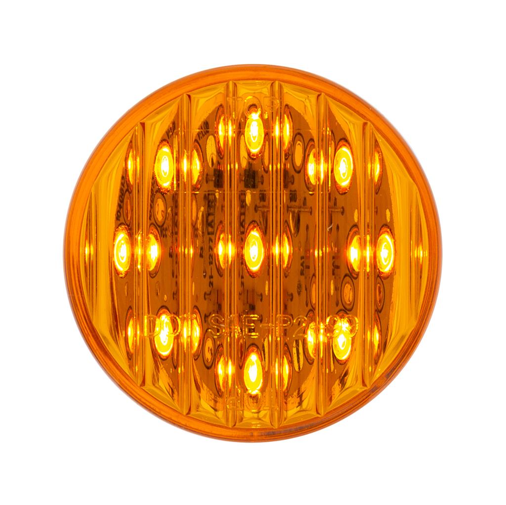 2" Round 9 LED Amber, Amber Lens Side Marker Clearance Light. Truck Trailer RV