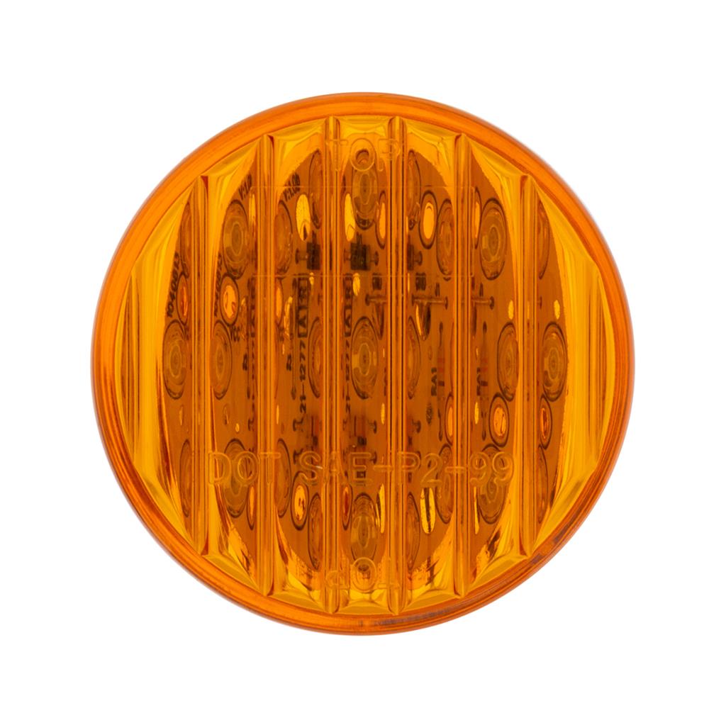2" Round 9 LED Amber, Amber Lens Side Marker Clearance Light. Truck Trailer RV