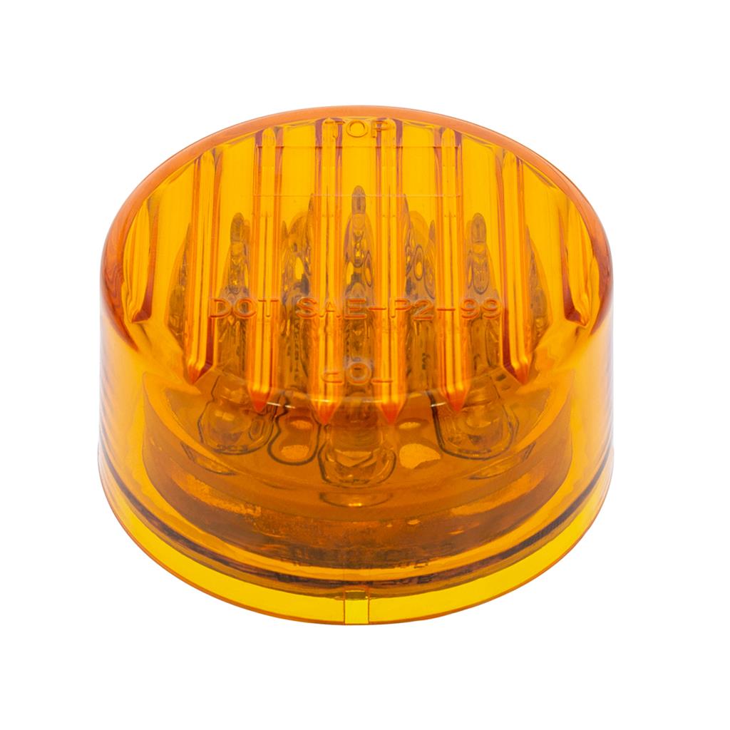 2" Round 9 LED Amber, Amber Lens Side Marker Clearance Light. Truck Trailer RV
