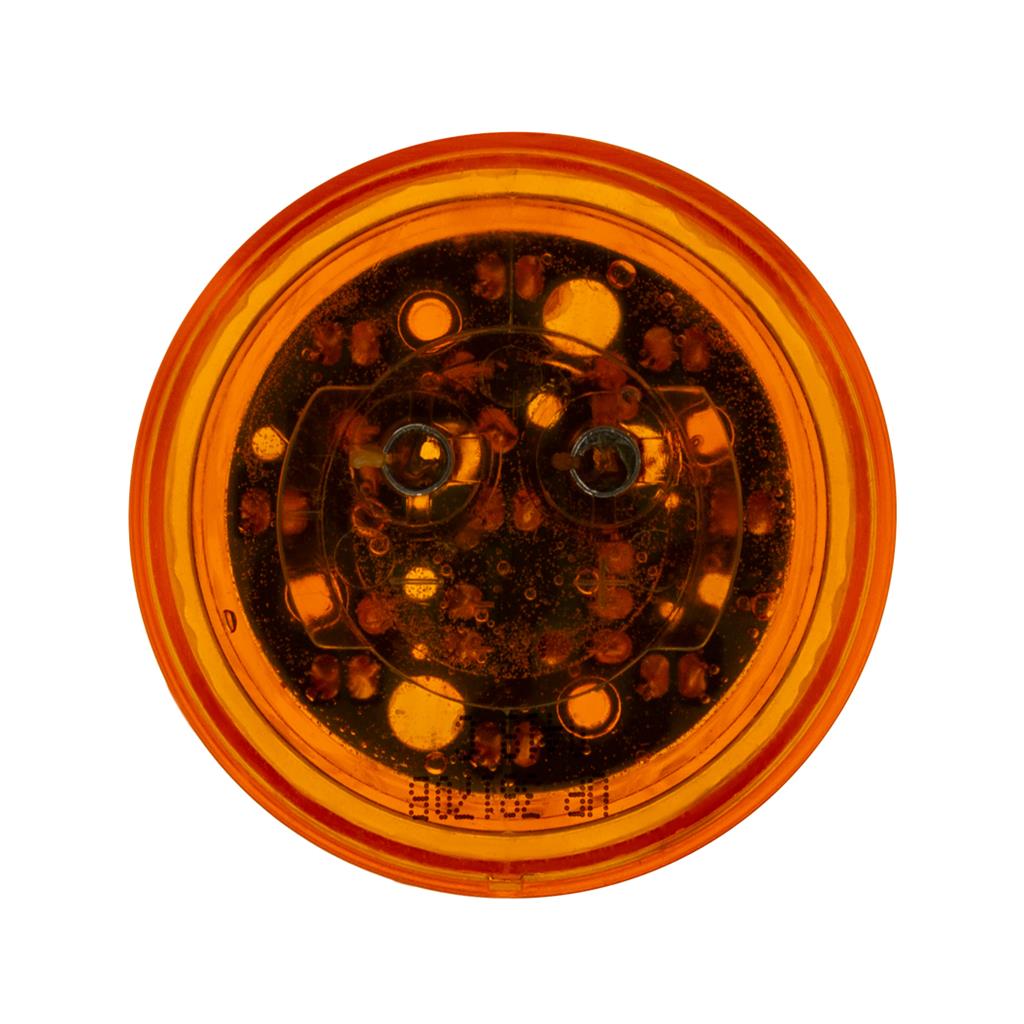 2" Round 9 LED Amber, Amber Lens Side Marker Clearance Light. Truck Trailer RV