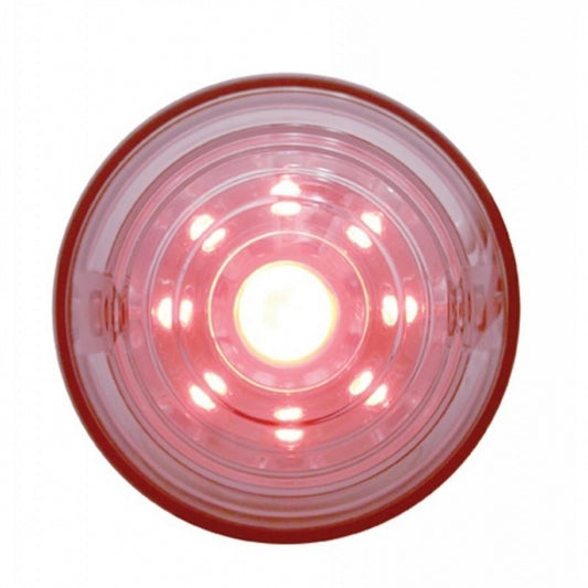 3 3/8" Diamter 9 Red LED/Clear Lens Diamond Auxiliary Light Truck RV