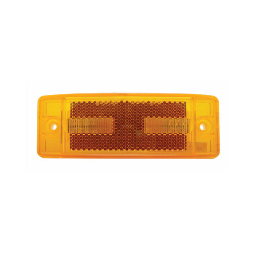 Amber 16 LED 6" Truck RV Trailer Clearance Side Marker Light / Reflex Lens
