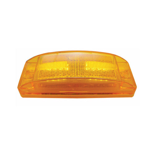 Amber 16 LED 6" Truck RV Trailer Clearance Side Marker Light / Reflex Lens