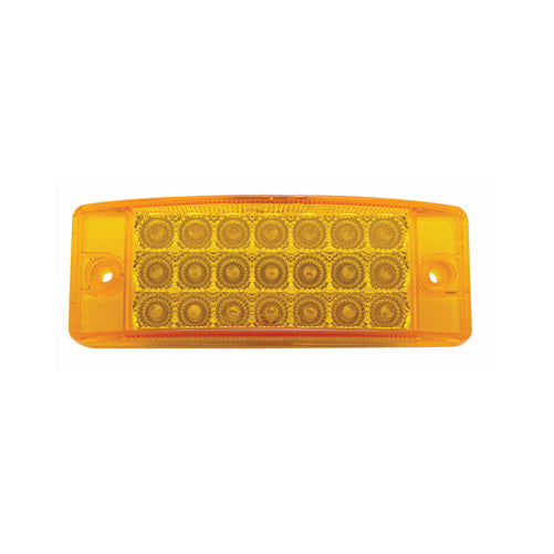 Amber 21 LED 6" Truck Trailer Clearance Marker Light / Reflector Style Design