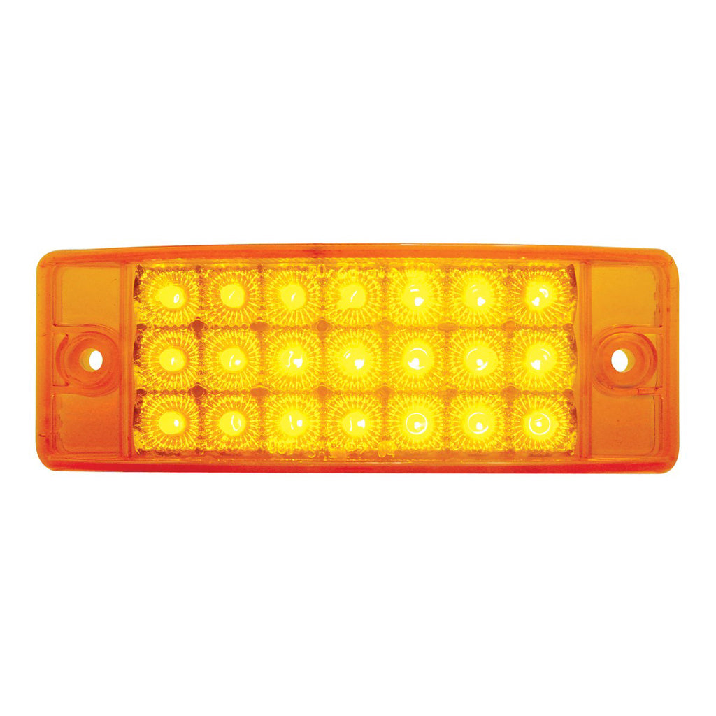 Amber 21 LED 6" Truck Trailer Clearance Marker Light / Reflector Style Design