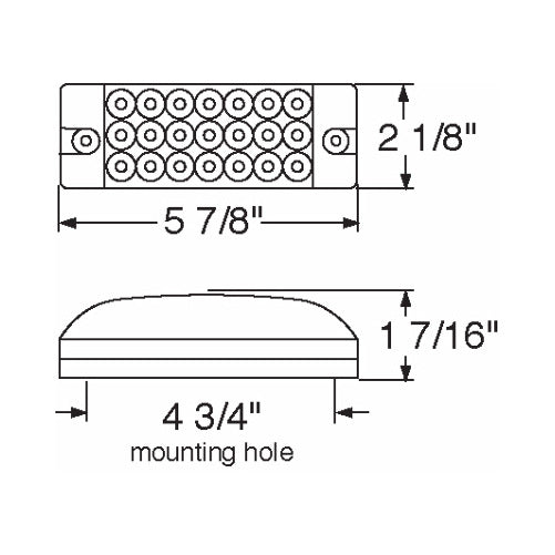 Amber 21 LED 6" Truck Trailer Clearance Marker Light / Reflector Style Design
