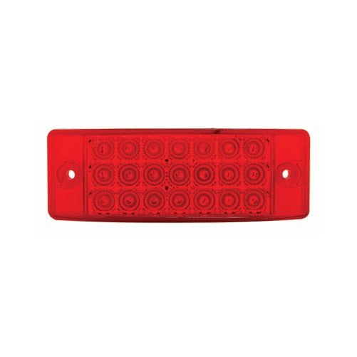 Red 21 LED 6" Truck Trailer Clearance Side Marker Light / Reflector Style Design