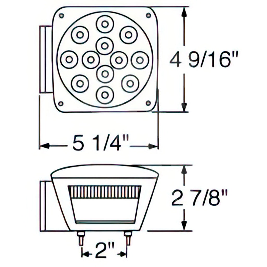 Over 80" Wide 12 LED Submersible Combination Taillight W/LED License Light.