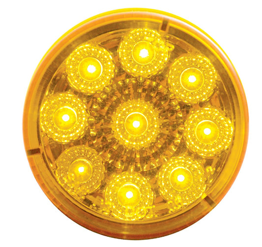 Amber 2" Round 9 LED Trailer Marker Clearance Light Kit / Grommet / Wire Plug
