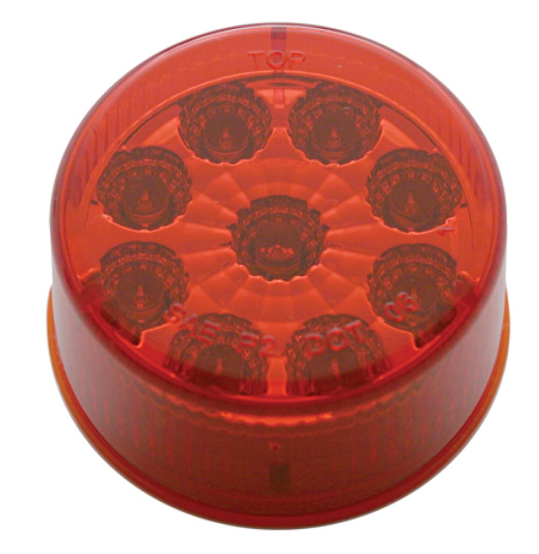 Red 2" Round 9 LED Trailer Side Marker Clearance Light Kit / Grommet / Wire Plug