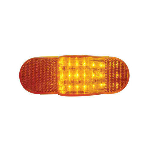 Amber 18 LED 6" Oval Truck Semi Trailer Mid Turn Signal Marker Light Kits