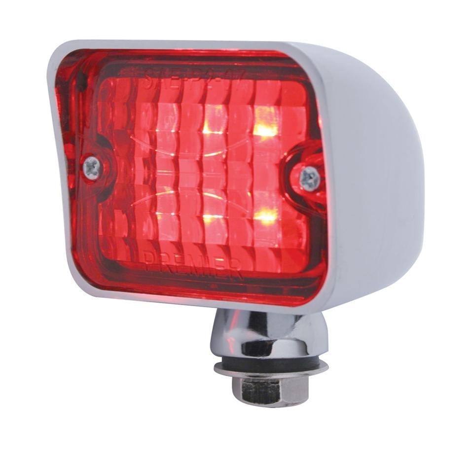 Red 6 LED Hot Rod Classic Car Stop Turn Brake Tail Lights / Chrome Metal Base