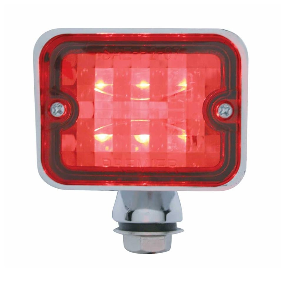 Red 6 LED Hot Rod Classic Car Stop Turn Brake Tail Lights / Chrome Metal Base