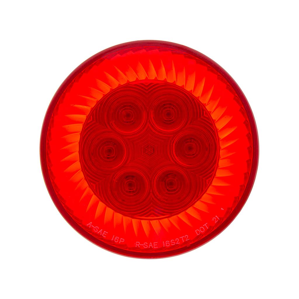 (2) 4" Round Red LED Turbine Turn Signal Light Red Lens Truck Trailer RV