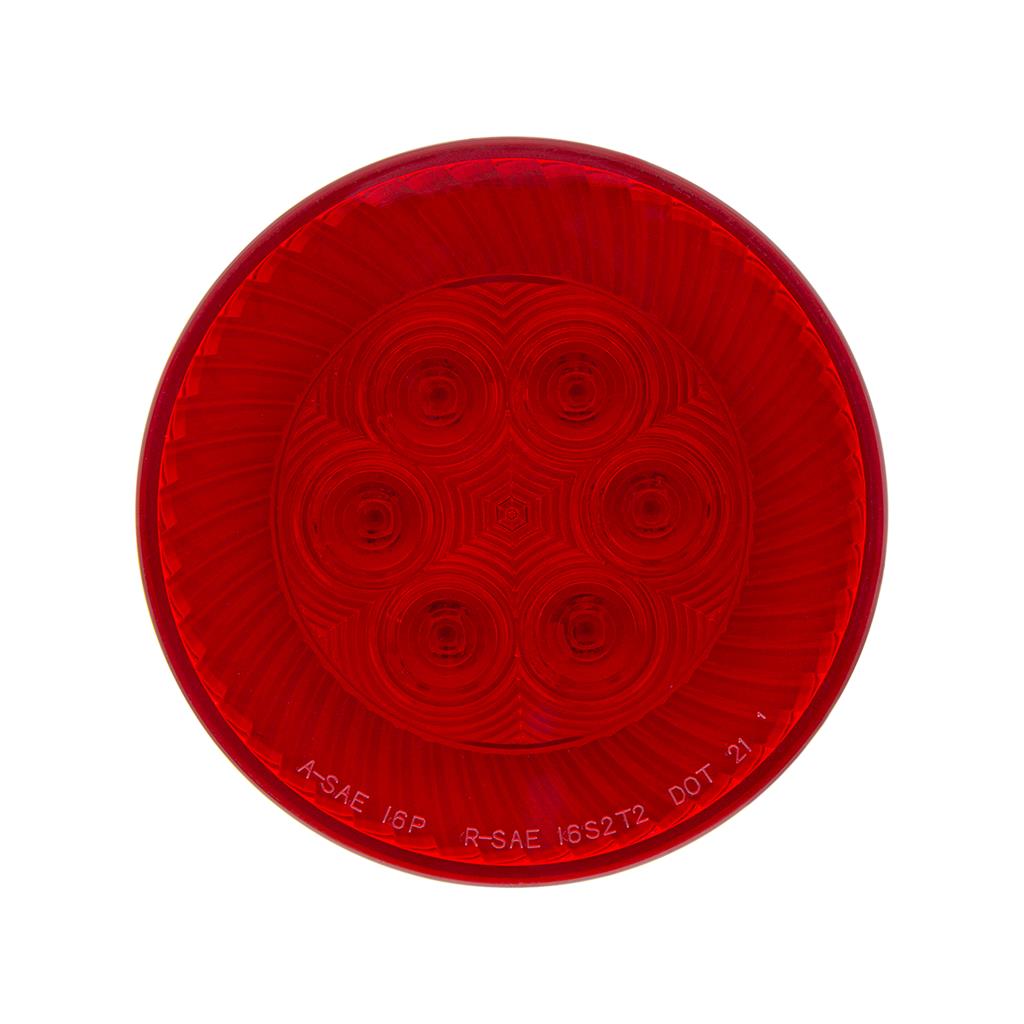 (2) 4" Round Red LED Turbine Turn Signal Light Red Lens Truck Trailer RV