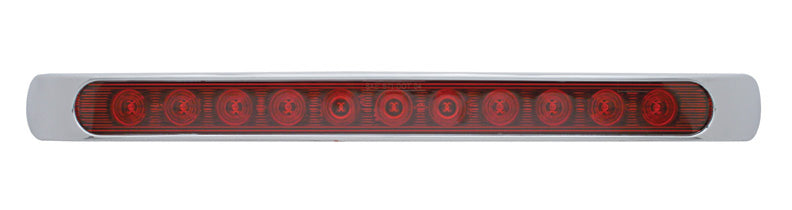 (2) 17" Red LED Truck Trailer RV Brake Stop Turn Tail Lights / Chrome Bezel