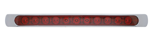 (2) 17" Red LED Truck Trailer RV Brake Stop Turn Tail Lights / Chrome Bezel