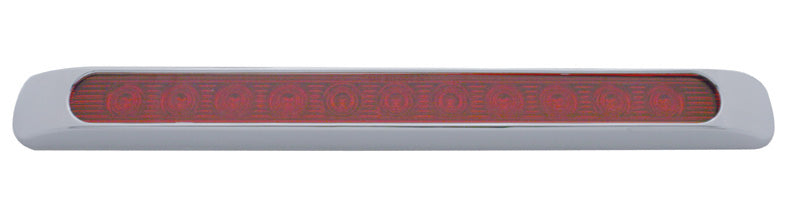 (2) 17" Red LED Truck Trailer RV Brake Stop Turn Tail Lights / Chrome Bezel