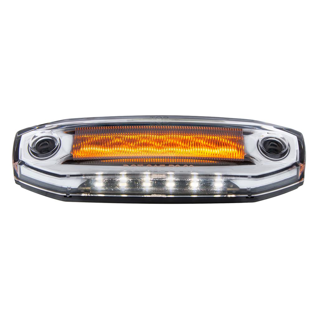 6 Amber LED Light (Clearance/Marker) With 6 White LED Side Ditch Puddle Light