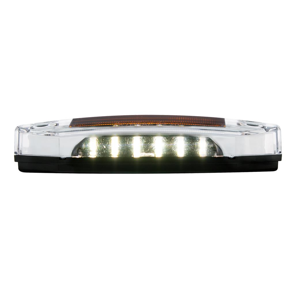 6 Amber LED Light (Clearance/Marker) With 6 White LED Side Ditch Puddle Light