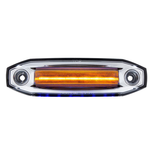 6 Amber LED Light (Clearance/Marker) With 6 Blue LED Side Ditch Puddle Light