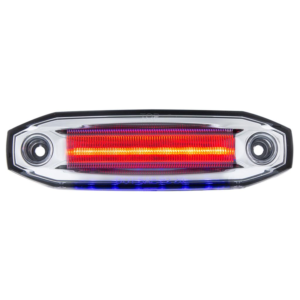 6 Red LED Light (Clearance/Marker) With 6 Blue LED Side Ditch Puddle Light