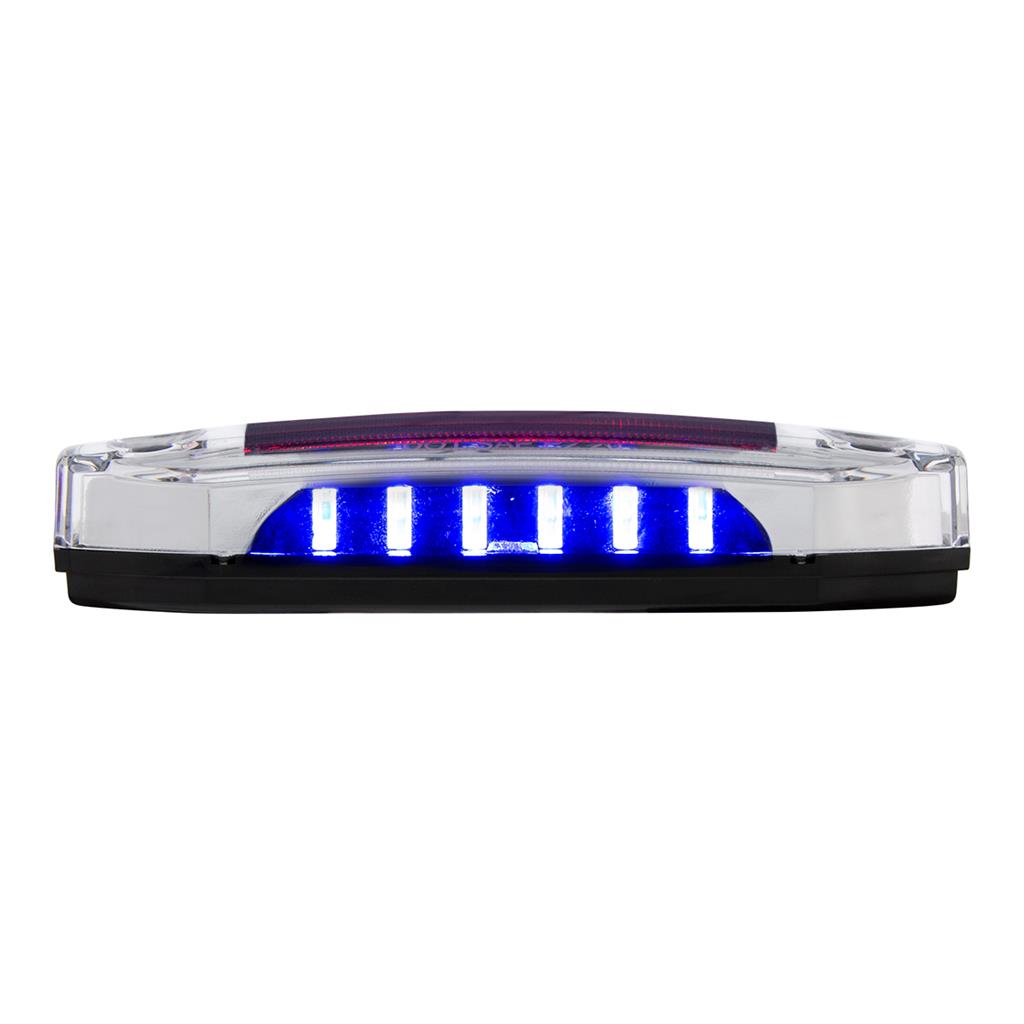 6 Red LED Light (Clearance/Marker) With 6 Blue LED Side Ditch Puddle Light