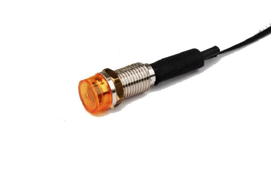 (1) Amber Mini LED Dash Light Indicator, Pilot Warning Lamp, 1/4" Mounting Hole