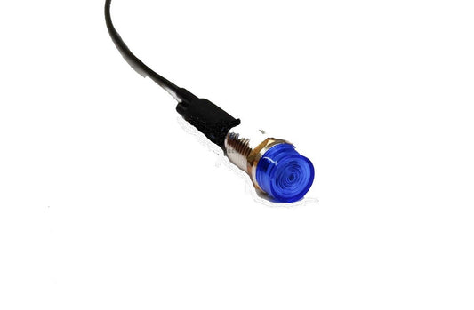 (1) Blue Mini LED Dash Light Indicator, Pilot Warning Lamp, 1/4" Mounting Hole