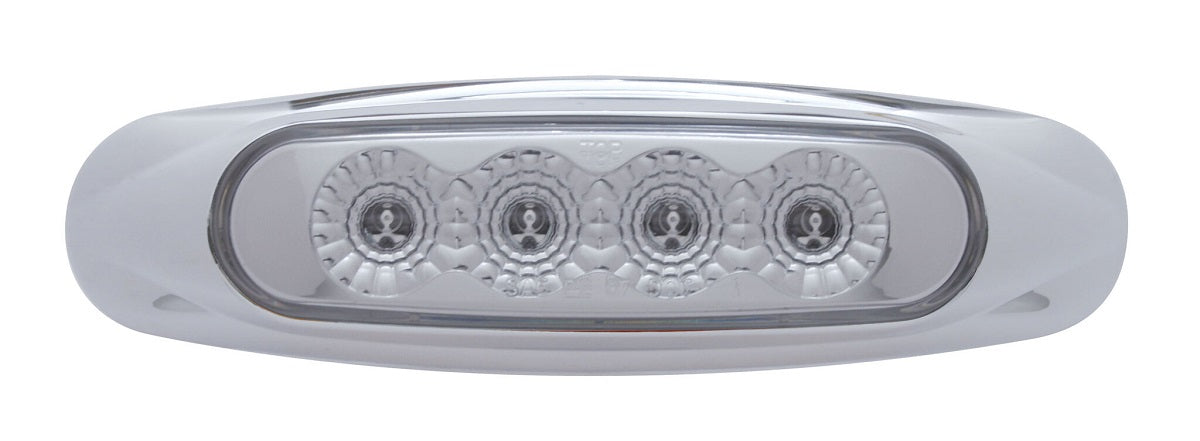 4 LED Reflector Clearance/Marker Light - Red LED/Clear Lens Truck Trailer