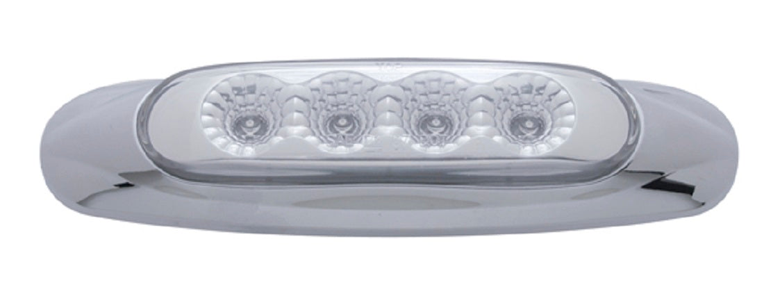 4 LED Reflector Clearance/Marker Light - Red LED/Clear Lens Truck Trailer