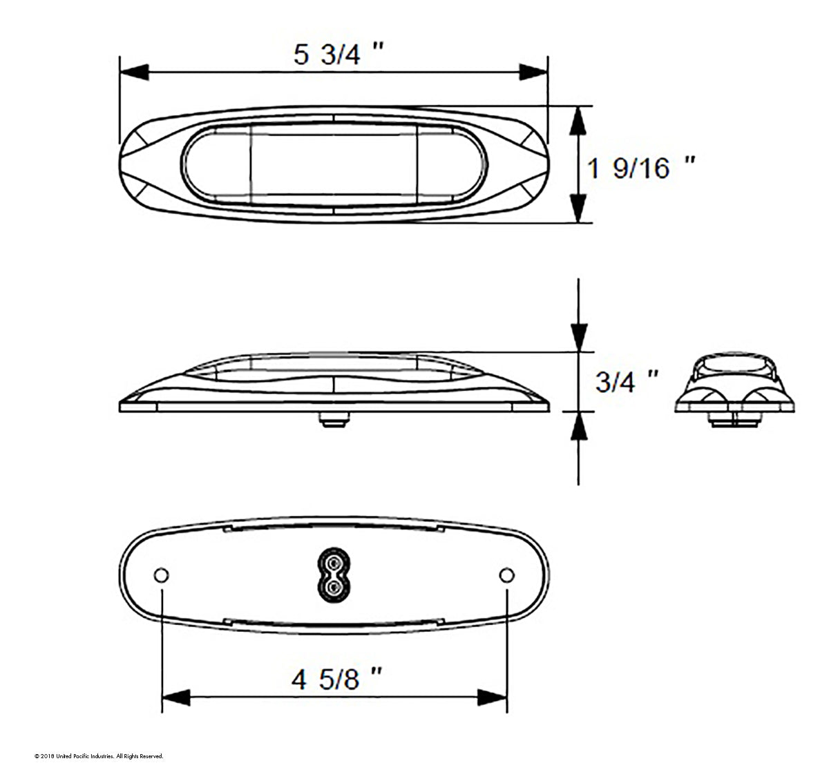 4 LED Reflector Clearance/Marker Light - Red LED/Clear Lens Truck Trailer