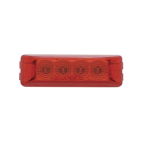 Red 4 LED 3.75" Truck Trailer Side Marker Clearance Light / Black Mount