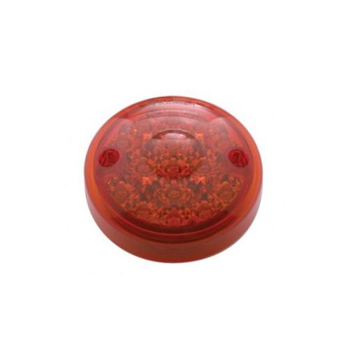 (2) Red 3" Round 15 LED Surface Mount Brake Stop Turn Tail Lights / Red Lens