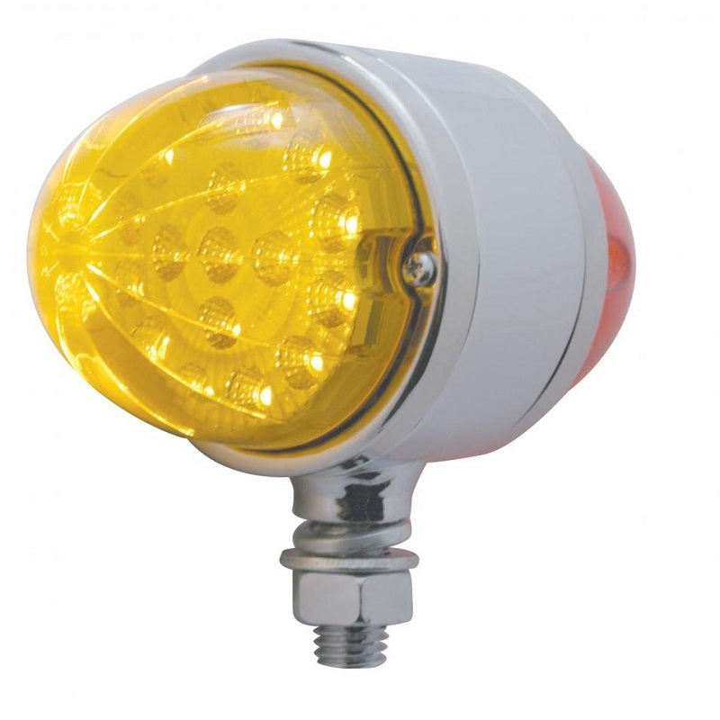 (1) 17 LED Double Face Light Turn Signal - Amber LED/Red LED - Semi Truck Fender