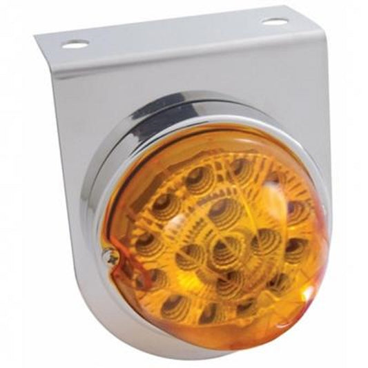Stainless Light Bracket 17 Amber LED Dual Function Reflector Light. Amber Lens