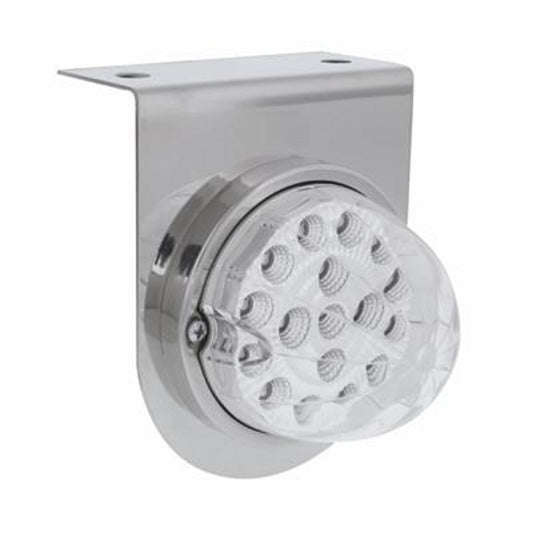 Stainless Light Bracket w/ 17 Amber LED Dual Function Clear Lens Reflector Light