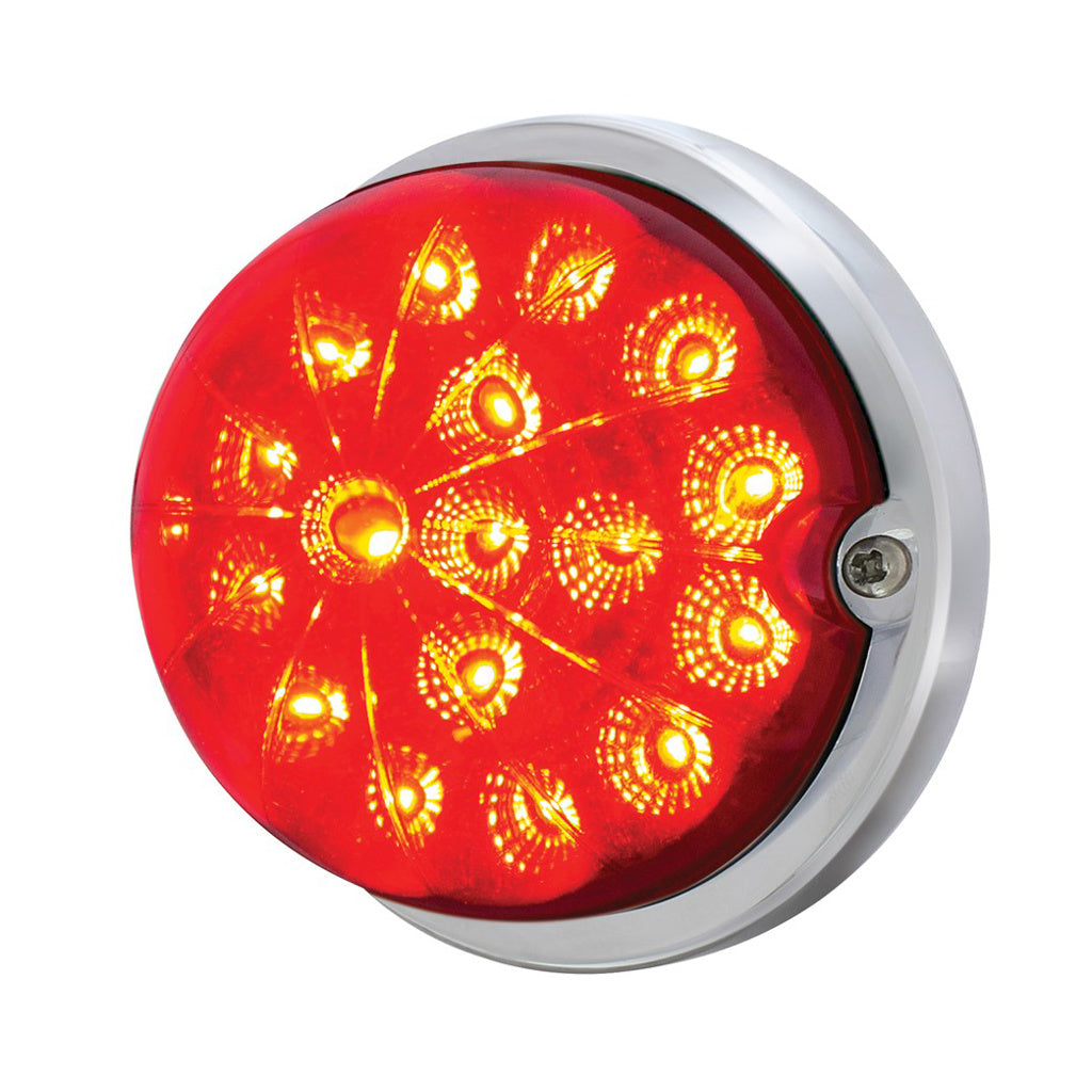 17 LED Dual Function Low Profile Watermelon Light. Red LED W/Clear Lens
