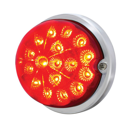 17 LED Dual Function Low Profile Watermelon Light. Red LED W/Clear Lens