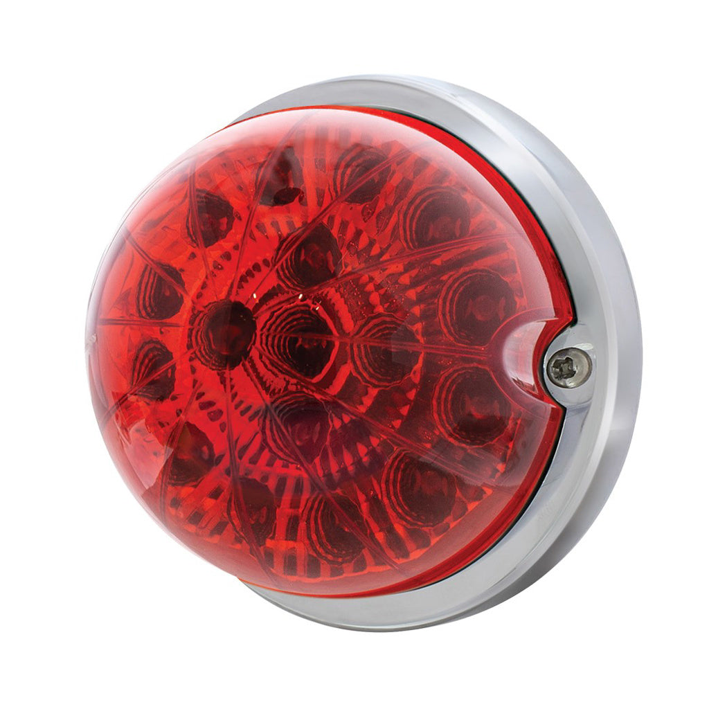 17 LED Dual Function Low Profile Watermelon Light. Red LED W/Clear Lens
