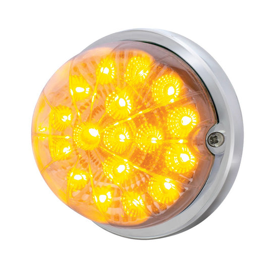 17 LED Dual Function Low Profile Watermelon Light. Amber LED W/Clear Lens